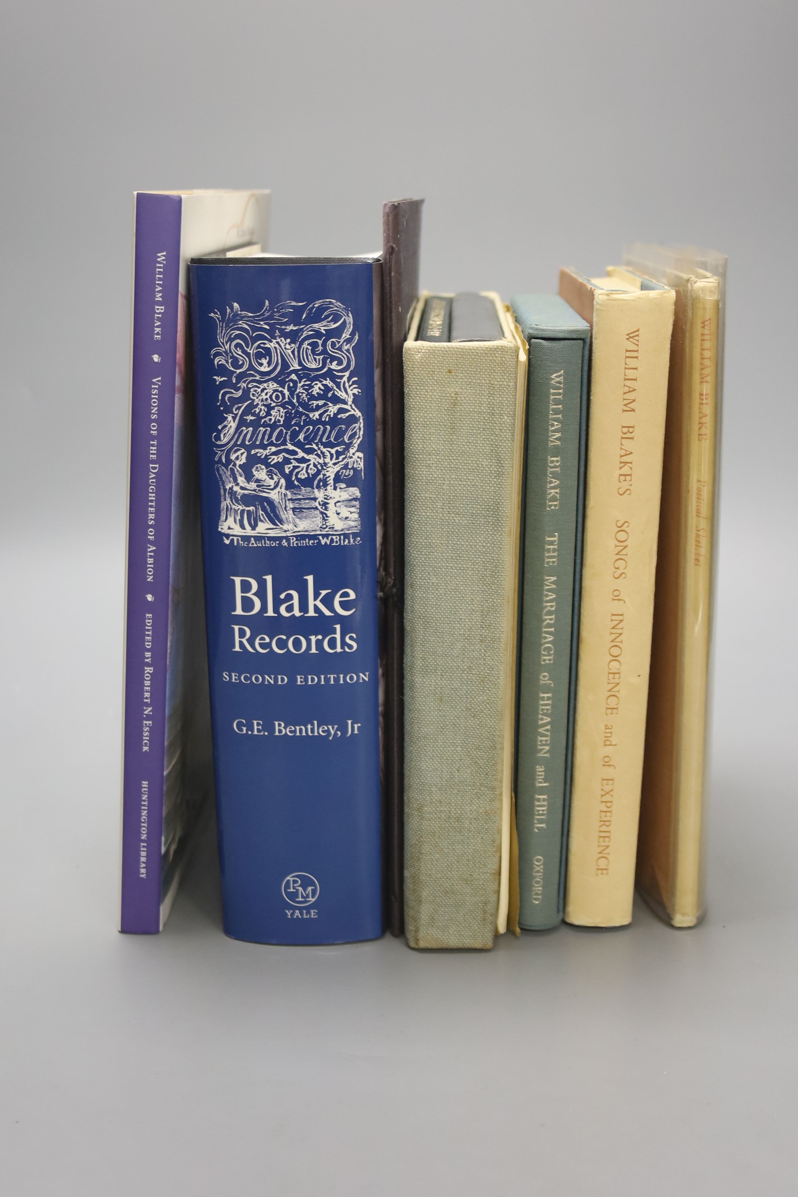 Bentley, G.E. – Blake Records, 2nd edition, plates, d/wrapper, thick 8vo. 2004; Essick, Robert N. – A Troubled Paradise: William Blake’s Virgil wood engravings …